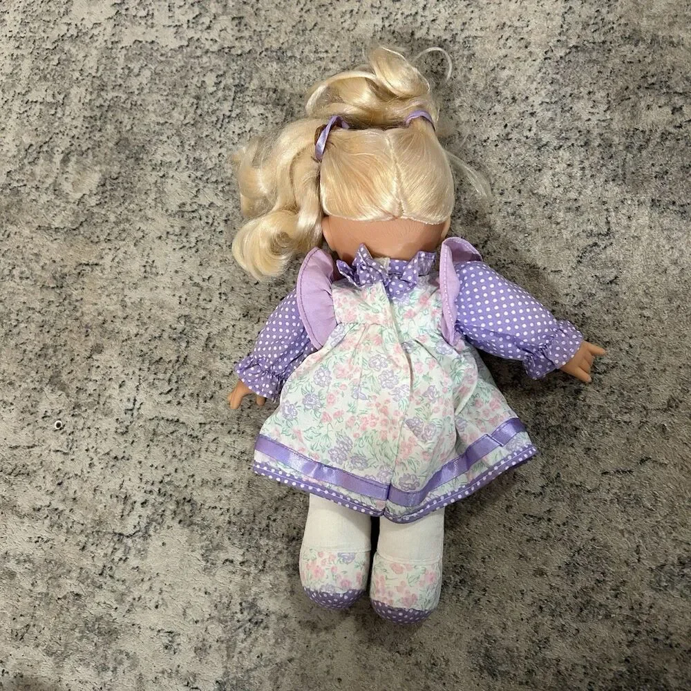 Vintage Simba My Love 90’s Baby Doll Open Close Eyes Blonde Purple Floral READ